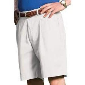 NWT Edwards Men's White Pleated Chino Style Shorts Size 28